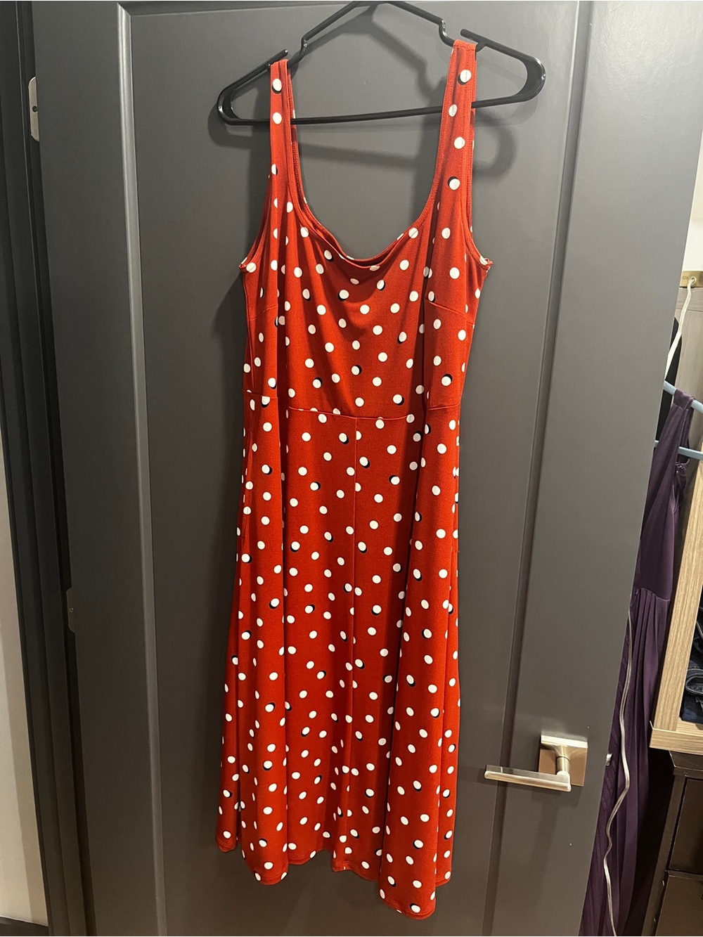 Retro Polka Dot Midi Dress